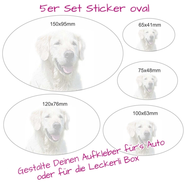 Sticker oval 5er Set