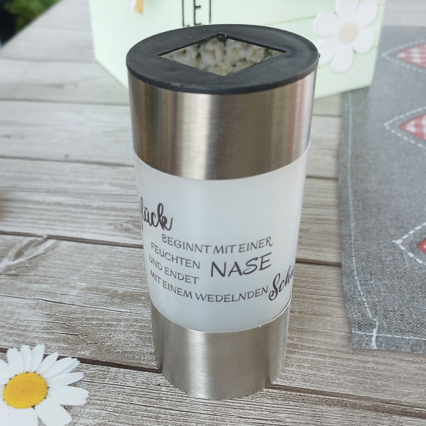 Solarlampe mit Spruch – Bild 2