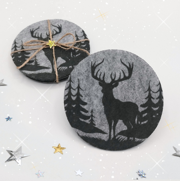 Untersetzer Filz Hirsch 4er Pack